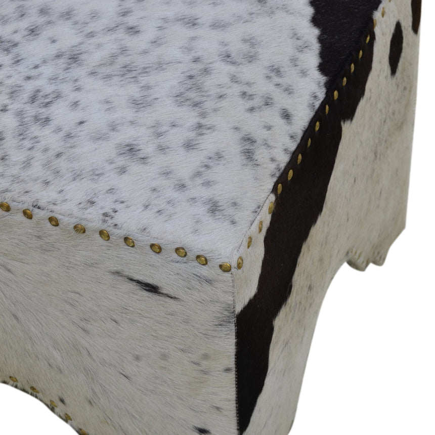 HAND MADE HAND CRAFTED COW OTTOMAN