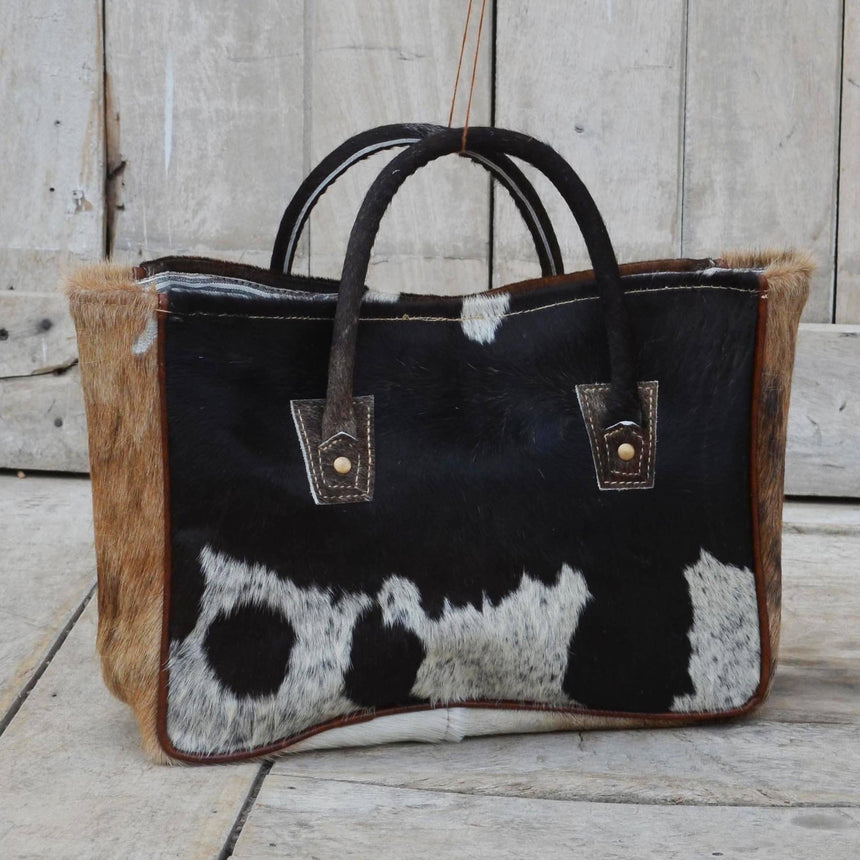 DOUBLE COWHIDE HANDLE IT BAG