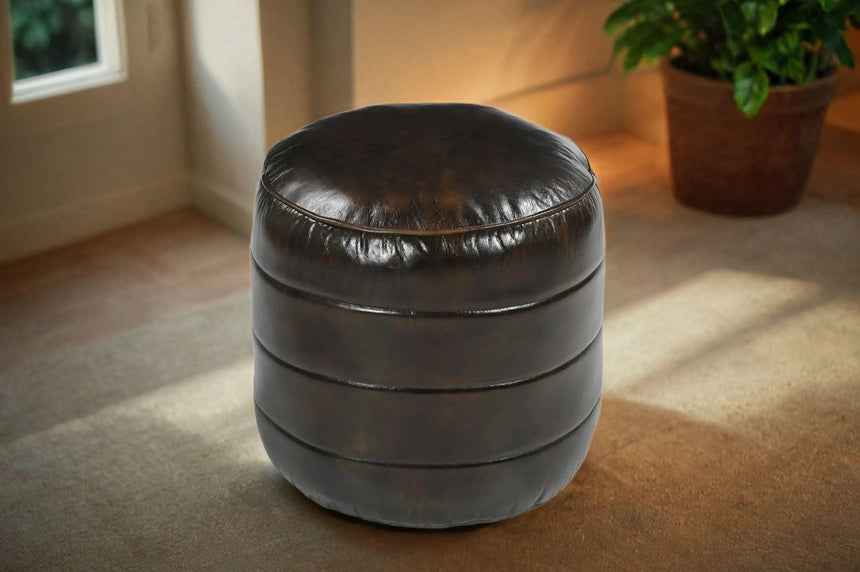 BRONWYN GENUINE LEATHER OTTOMAN