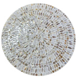 MOTHER OF PEARL MOSAIC HARMONY TW0-TIERED SIDE TABLE