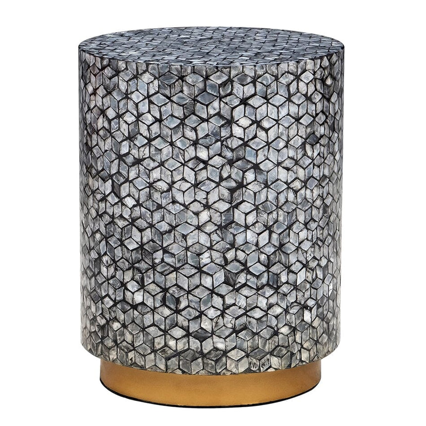 BLAKE CIRCULAR SHELL STOOL/SIDE TABLE