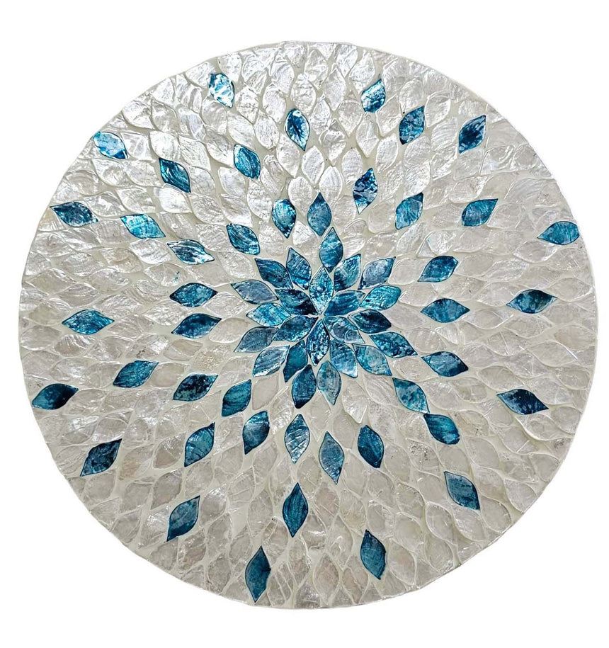 MOTHER OF PEARL AQUAMARINE DREAM STOOL/SIDE TABLE