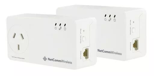 Netcomm NP511 AV500 Powerline Twin Pack with AC Passthrough -A