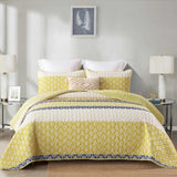 Ornate Quilted coverlet and pillowcovers set: Embellished Beauty - Queen size