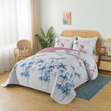 Floral Quilted bedspread and pillowcovers set: Embrace Nature Indoors - Queen size