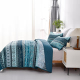 Opalescent Quilted coverlet and pillowcovers set: Shimmering Beauty - Queen size