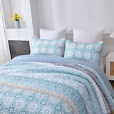 Peaceful Quilted coverlet and pillowcovers set: Relax and Unwind - Queen size