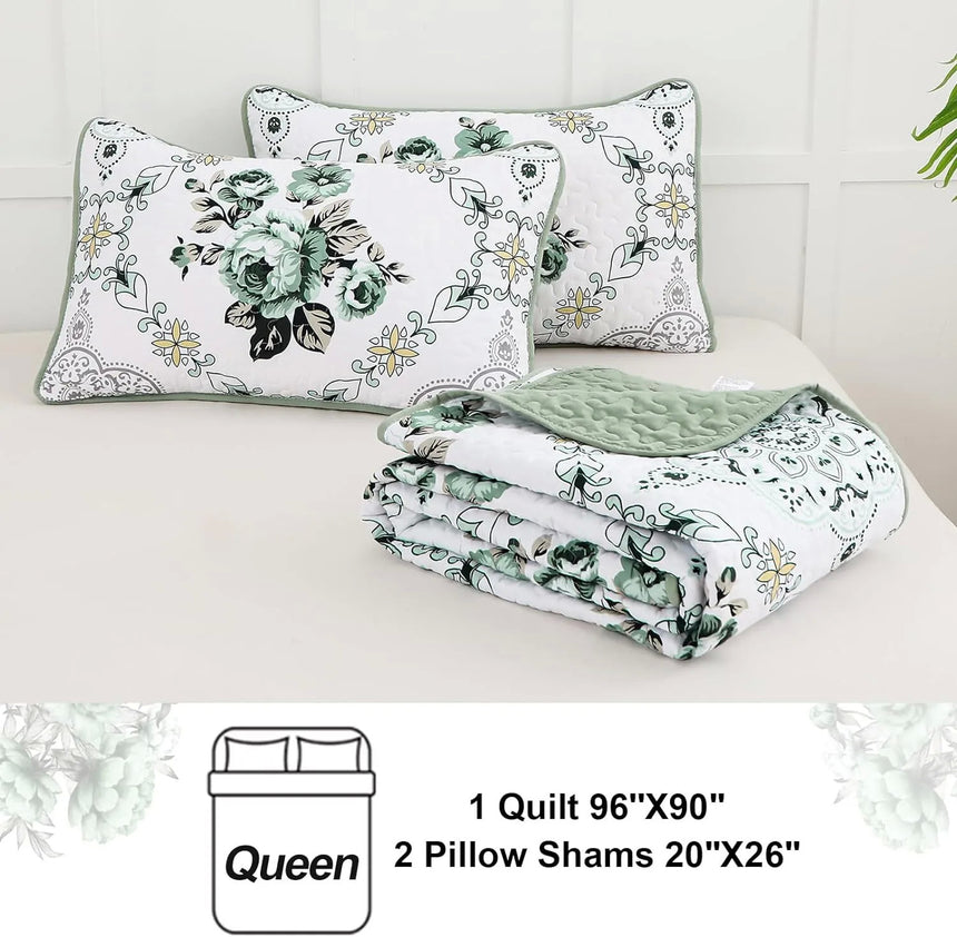 Exquisite Quilted Bedspread and Pillowcases Set: A Touch of Elegance for Your Space - Queen size