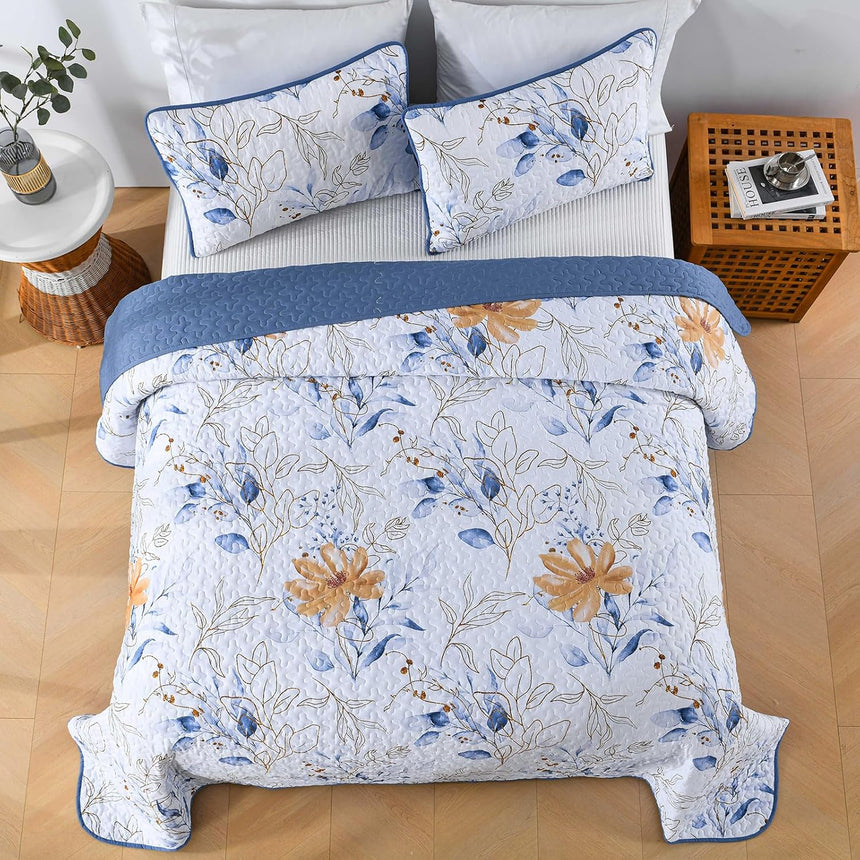 Quietude Quilted coverlet and pillowcovers set: Perfect for Relaxation - Queen size