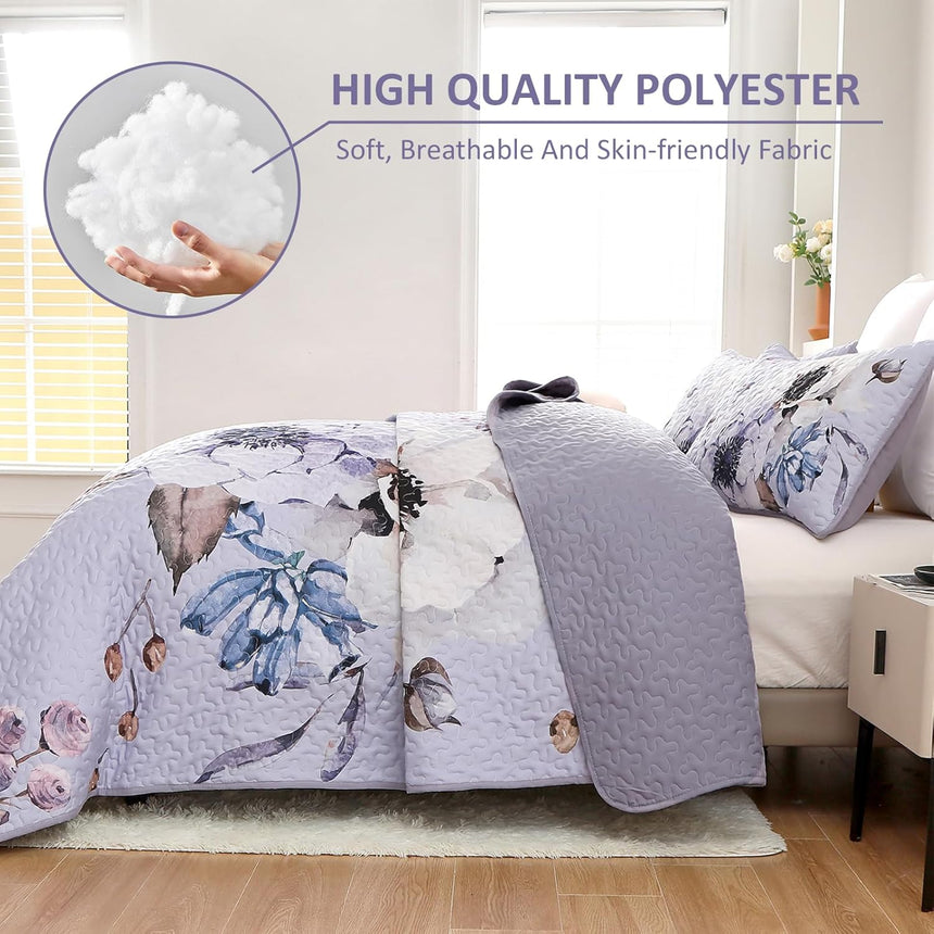 Beautiful Quilted coverlet and pillowcovers set: Comfortable and Versatile - Queen size