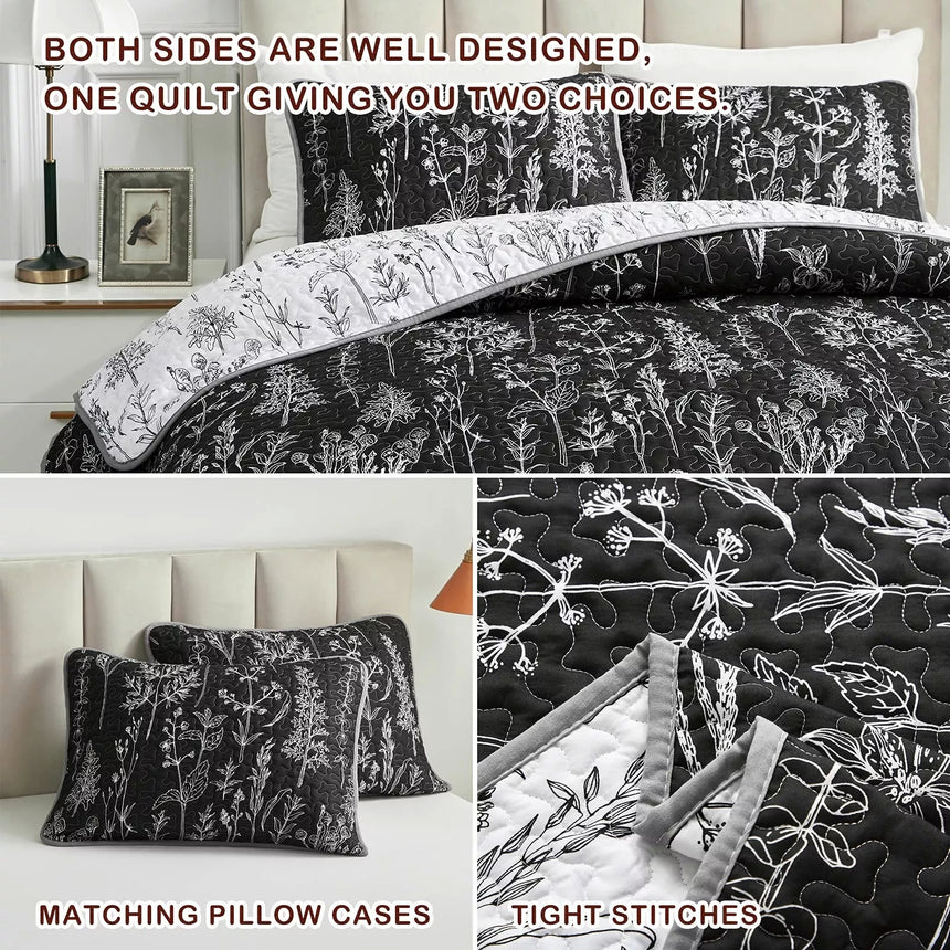 Cultured Quilted Coverlet and Pillowcases Set: Style Meets Functionality - Queen size