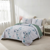 Refreshing Quilted bedspread and pillowcovers set: Cool and Inviting - Queen size