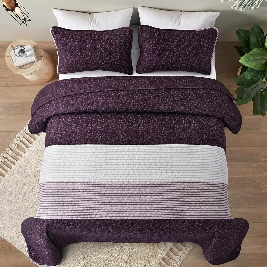 Radiant Quilted coverlet and pillowcovers set: Brighten Any Room - Queen size