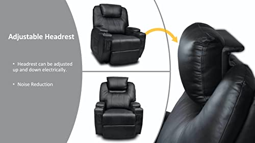 Recliner Lift Heat Massage Armchair Sofa Leather 2 Motor Chair Black