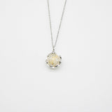 Gift Box - Aroma Necklace White Gold - Planet Stardust Crystal (Gold Clear) + Purify Oil Blend