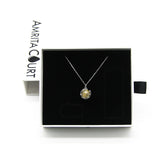 Gift Box - Aroma Necklace White Gold - Planet Stardust Crystal (Gold Clear) + Purify Oil Blend