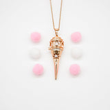 Gift Box - Cone Rose Gold Aroma Necklace + Purify Oil Blend