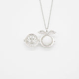 Gift Box - Angel Ball White Gold Aroma Necklace + Purify Oil Blend