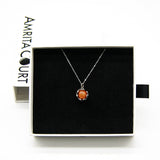 Gift Box - Aroma Necklace White Gold - Planet Solstice Sunburst (Fire Red) + Purify Oil Blend