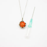 Gift Box - Aroma Necklace White Gold - Planet Solstice Sunburst (Fire Red) + Purify Oil Blend