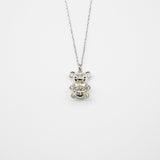 Gift Box - Bear White Gold Aroma Necklace + Purify Oil Blend