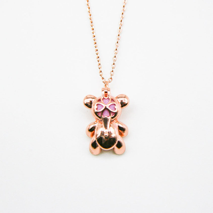 Gift Box - Bear Rose Gold Aroma Necklace + Purify Oil Blend