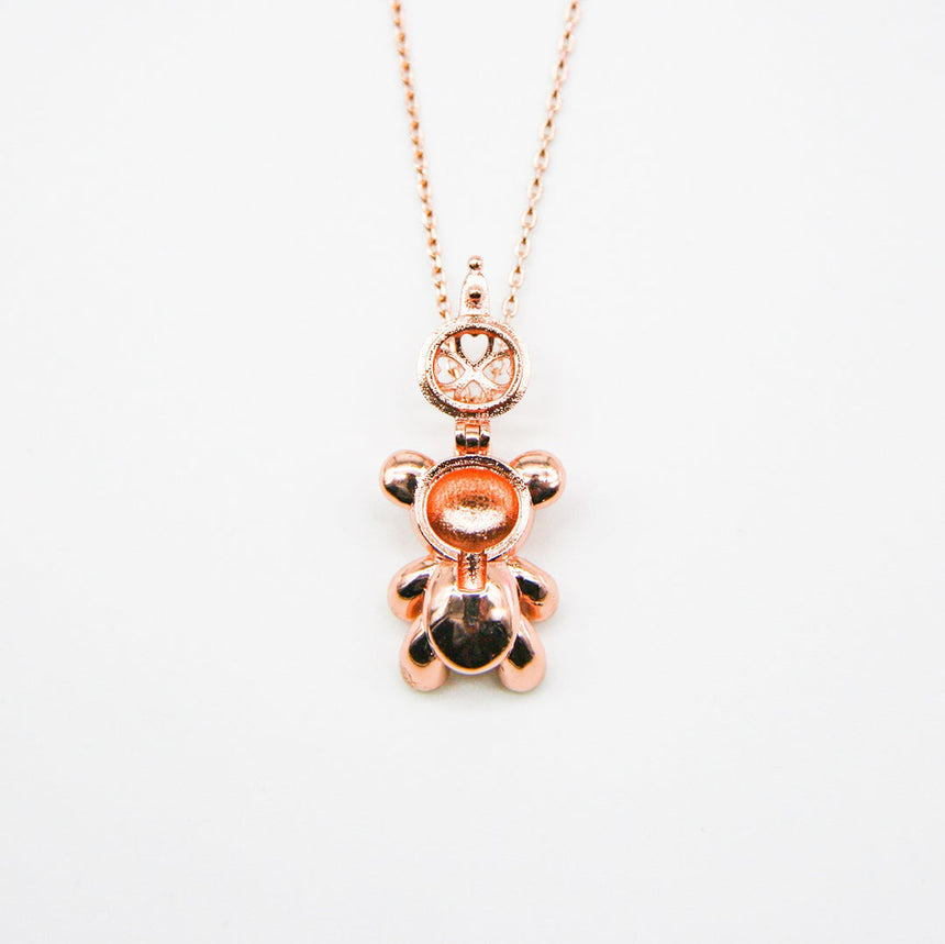 Gift Box - Bear Rose Gold Aroma Necklace + Purify Oil Blend