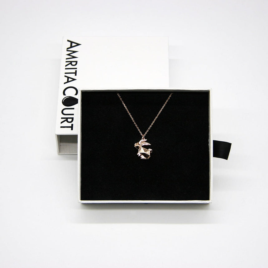 Gift Box - Rabbit Rose Gold Aroma Necklace + Purify Oil Blend