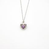 Gift Box - Heart Lock White Gold Aroma Necklace + Purify Oil Blend