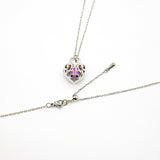 Gift Box - Heart Lock White Gold Aroma Necklace + Purify Oil Blend