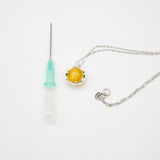 Gift Box - Aroma Necklace White Gold - Planet Jovian Gold (Golden Yellow) + Purify Oil Blend