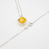 Gift Box - Aroma Necklace White Gold - Planet Jovian Gold (Golden Yellow) + Purify Oil Blend