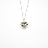 Gift Box - Love Heart White Gold Aroma Necklace + Purify Oil Blend