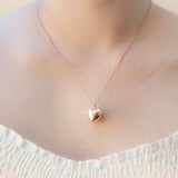 Gift Box - Love Heart Rose Gold Aroma Necklace + Purify Oil Blend