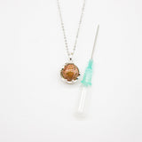 Gift Box - Aroma Necklace White Gold - Planet Plutonian Amethyst (Golden Purple) + Purify Oil Blend