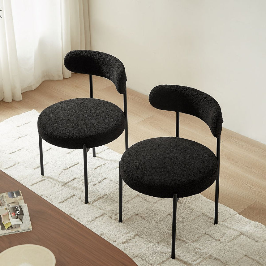 Amia Set of 2 Dining Chair in Black