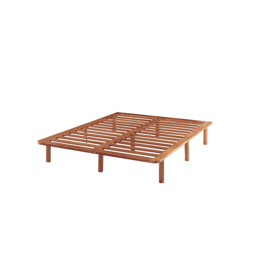 Bondi Wooden Pinewood Bed Base in Walnut - Double