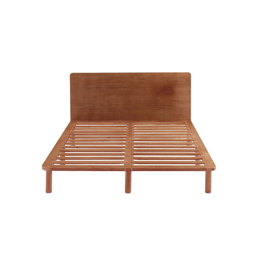 Bondi Solid Pinewood Bed Frame in Walnut - Double