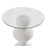 Kingston White Glass Side Table