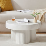 Maya Ribbed White Coffee Table