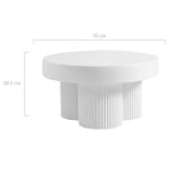 Maya Ribbed White Coffee Table