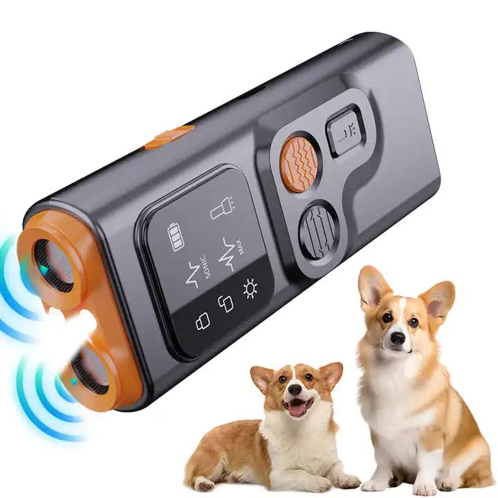 Ultrasonic Dog Training Device - Rechargeable Anti-Bark Control and LED Flashlight