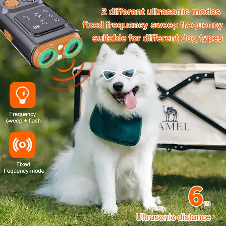 Ultrasonic Dog Training Device - Rechargeable Anti-Bark Control and LED Flashlight