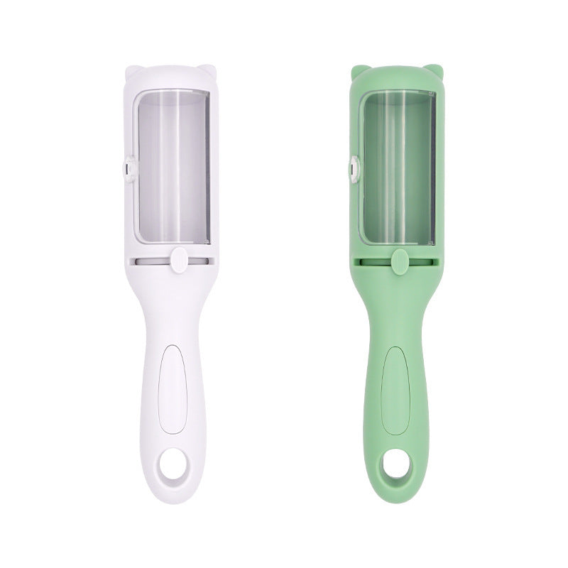 Multi-Function Pet Grooming Brush with Self-Cleaning Feature - Ideal for Dogs and Cats 2 PCS (Green+White)