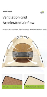 Outdoor Cat House,Pet Tent -Windproof and Dustproof Shelter for Small Pets, Pink, Size: M  40*40*37cm