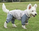 Waterproof Dog Raincoat with Hidden Leash Hole - Windproof and Comfortable for Outdoor Walks, Size:XL (Back Length 35cm/13.77in, Bra 49cm/19.29in) Grey