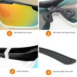 Multifunctional Cycling Glasses - Windproof and UV Protection Sports Eyewear  White