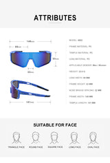 Ink Dot White Frame Blue Mirrored Sports Sunglasses | UV400 Protection & Lightweight Design