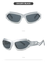 Futuristic Sports Wrap Man Sunglasses - Bold Silvery Frames with UV Protection