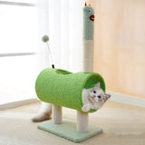 Interactive Cat Tunnel & Scratching Post with Spring Toy - Cozy Playtime for Kittens green 35*23*71cm